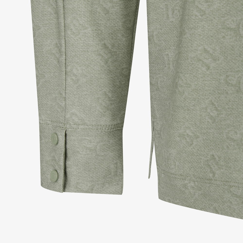 사우스케이프 남성 모노그램 패턴 긴팔 카라 티셔츠_카키