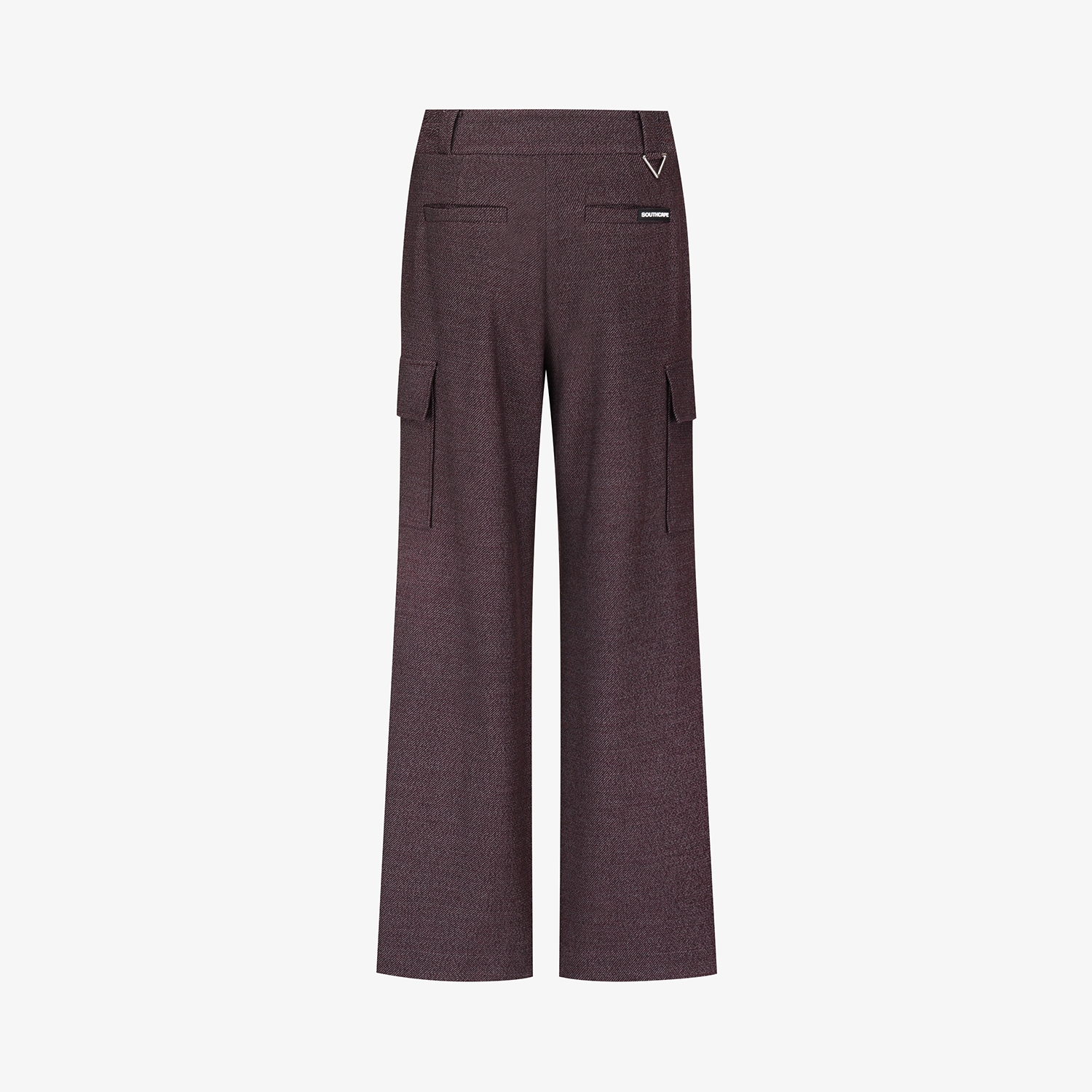 여성 사우스크로스 기모 아웃포켓 와이드 팬츠_다크 레드