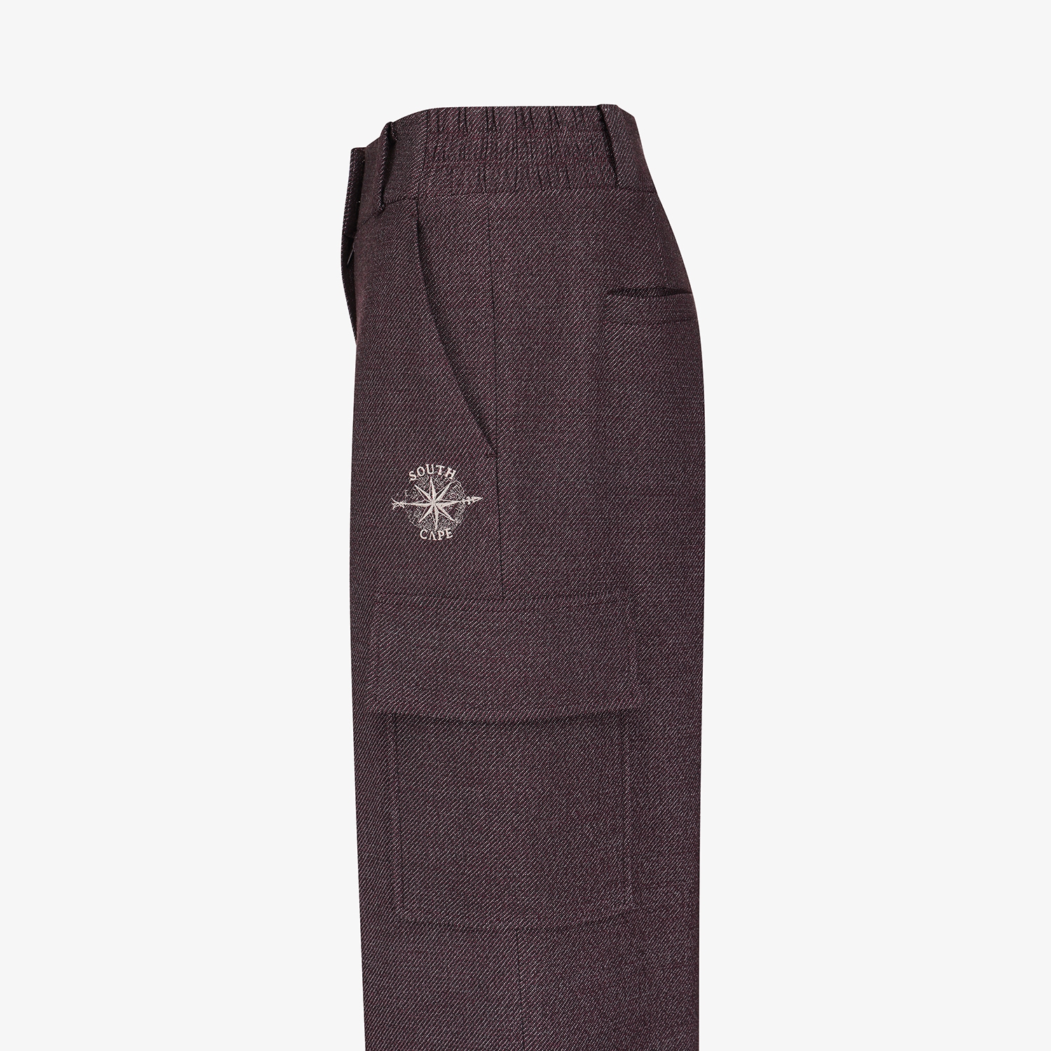 여성 사우스크로스 기모 아웃포켓 와이드 팬츠_다크 레드