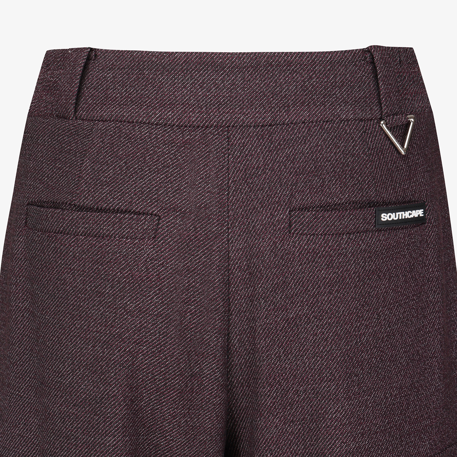 여성 사우스크로스 기모 아웃포켓 와이드 팬츠_다크 레드