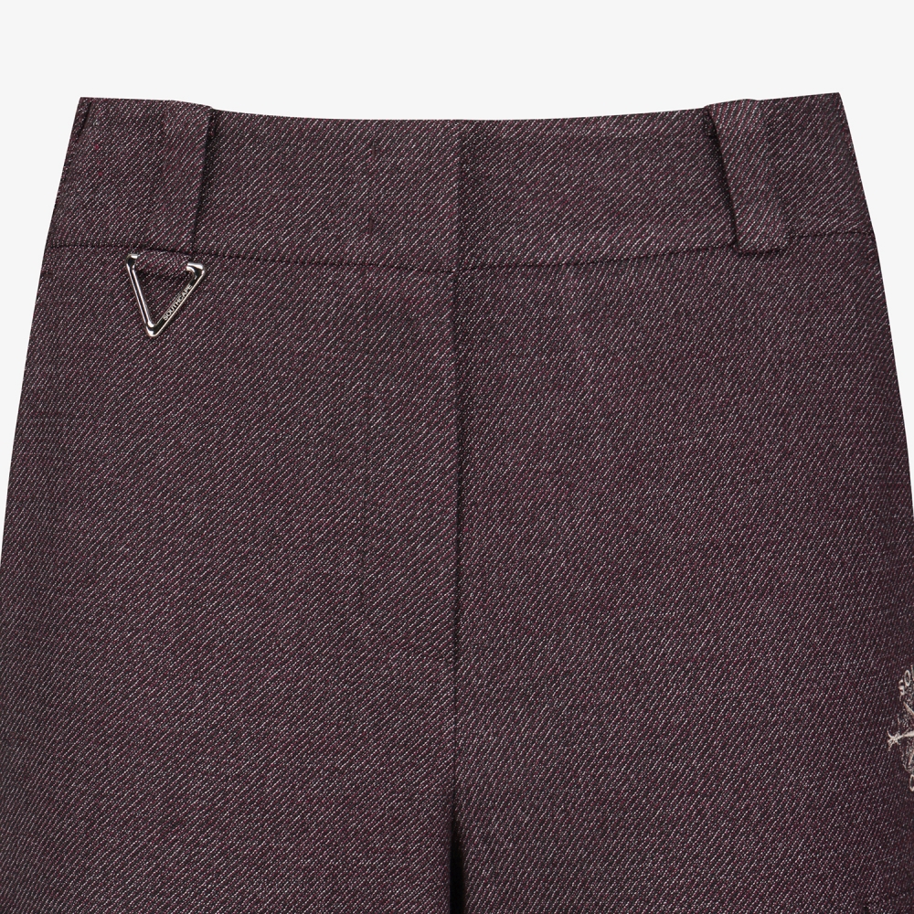 여성 사우스크로스 기모 아웃포켓 와이드 팬츠_다크 레드