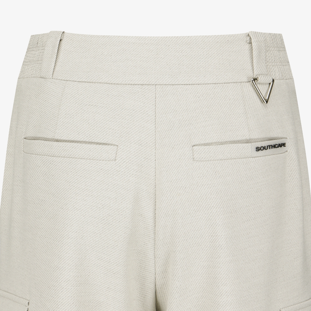 여성 사우스크로스 기모 아웃포켓 와이드 팬츠_그레이 베이지