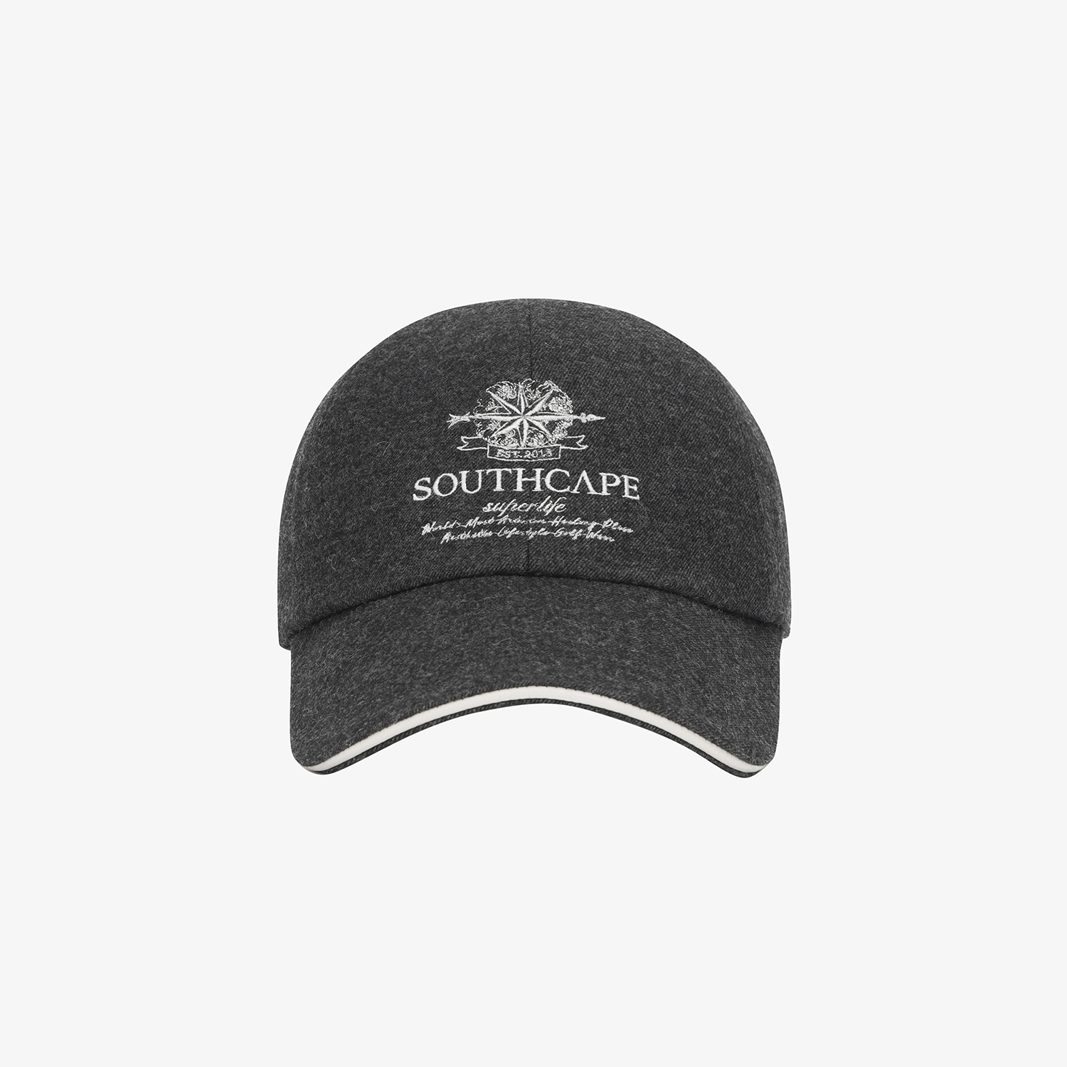 남성 사우스크로스 레더 파이핑 볼캡_다크 그레이