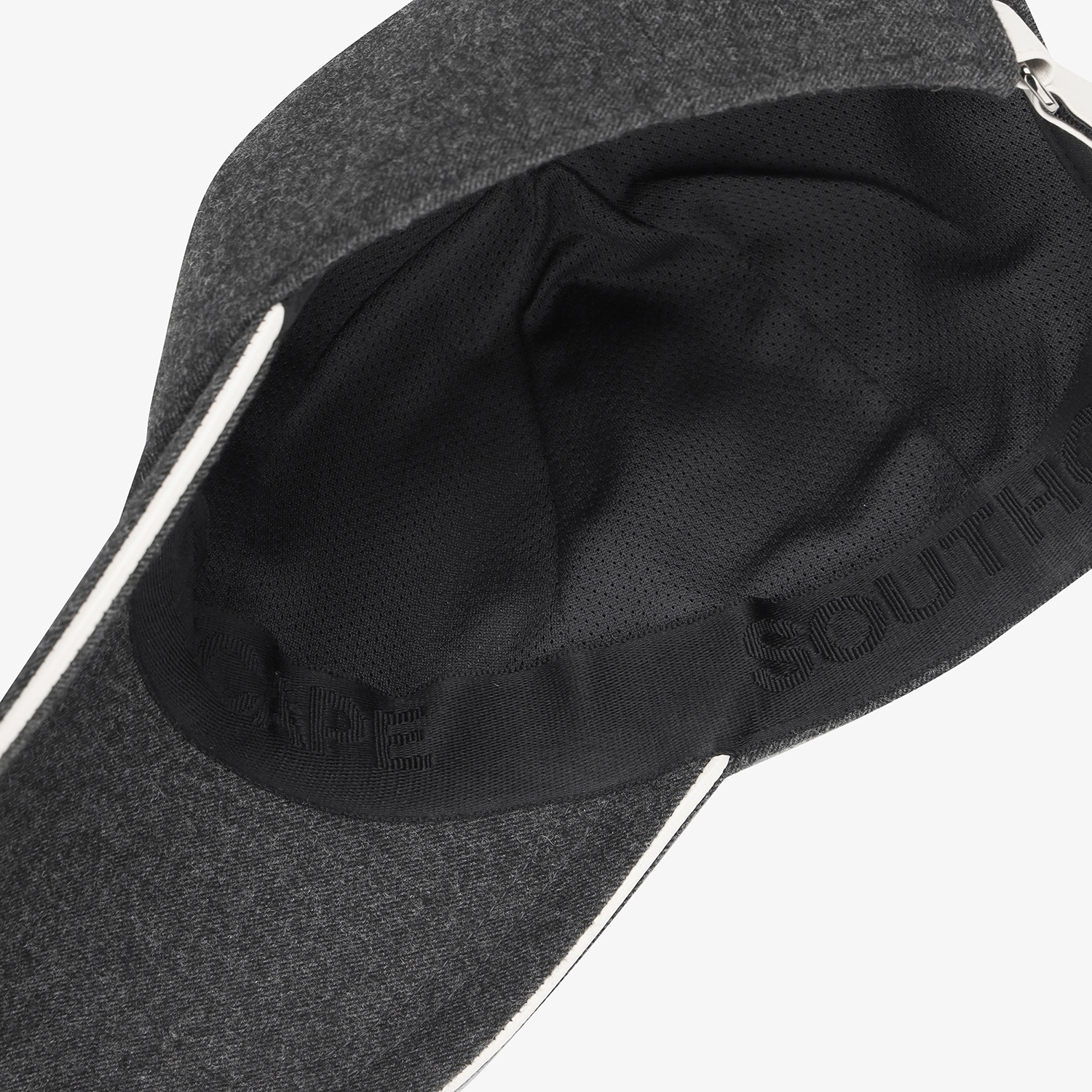 남성 사우스크로스 레더 파이핑 볼캡_다크 그레이