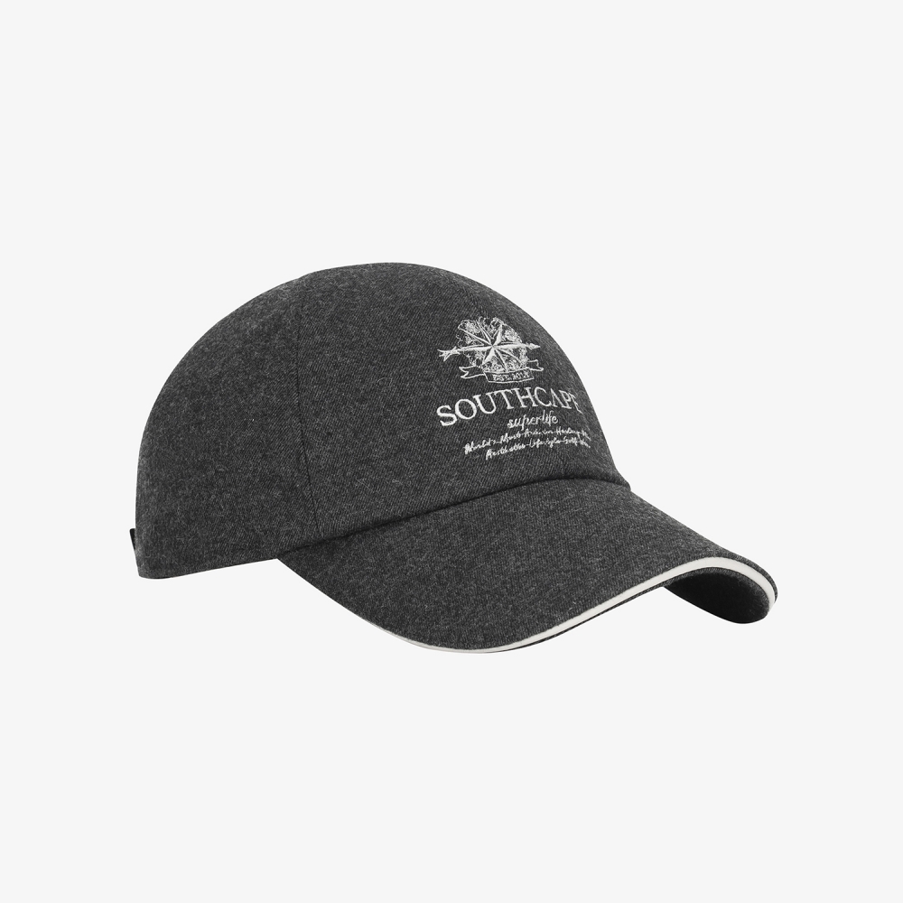 남성 사우스크로스 레더 파이핑 볼캡_다크 그레이