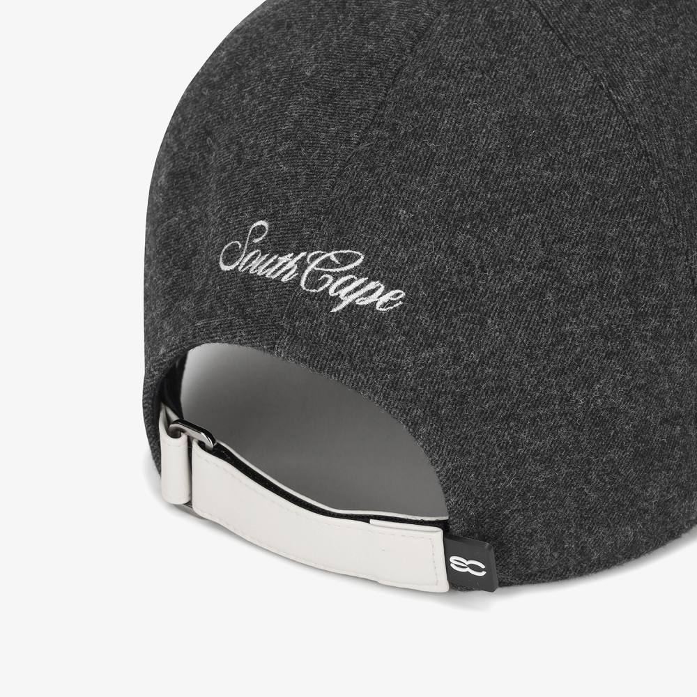 남성 사우스크로스 레더 파이핑 볼캡_다크 그레이