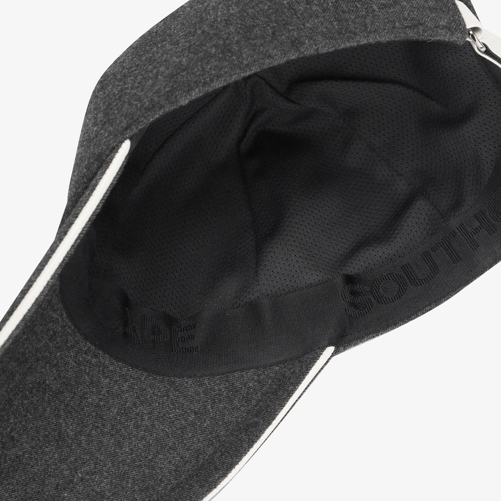 남성 사우스크로스 레더 파이핑 볼캡_다크 그레이