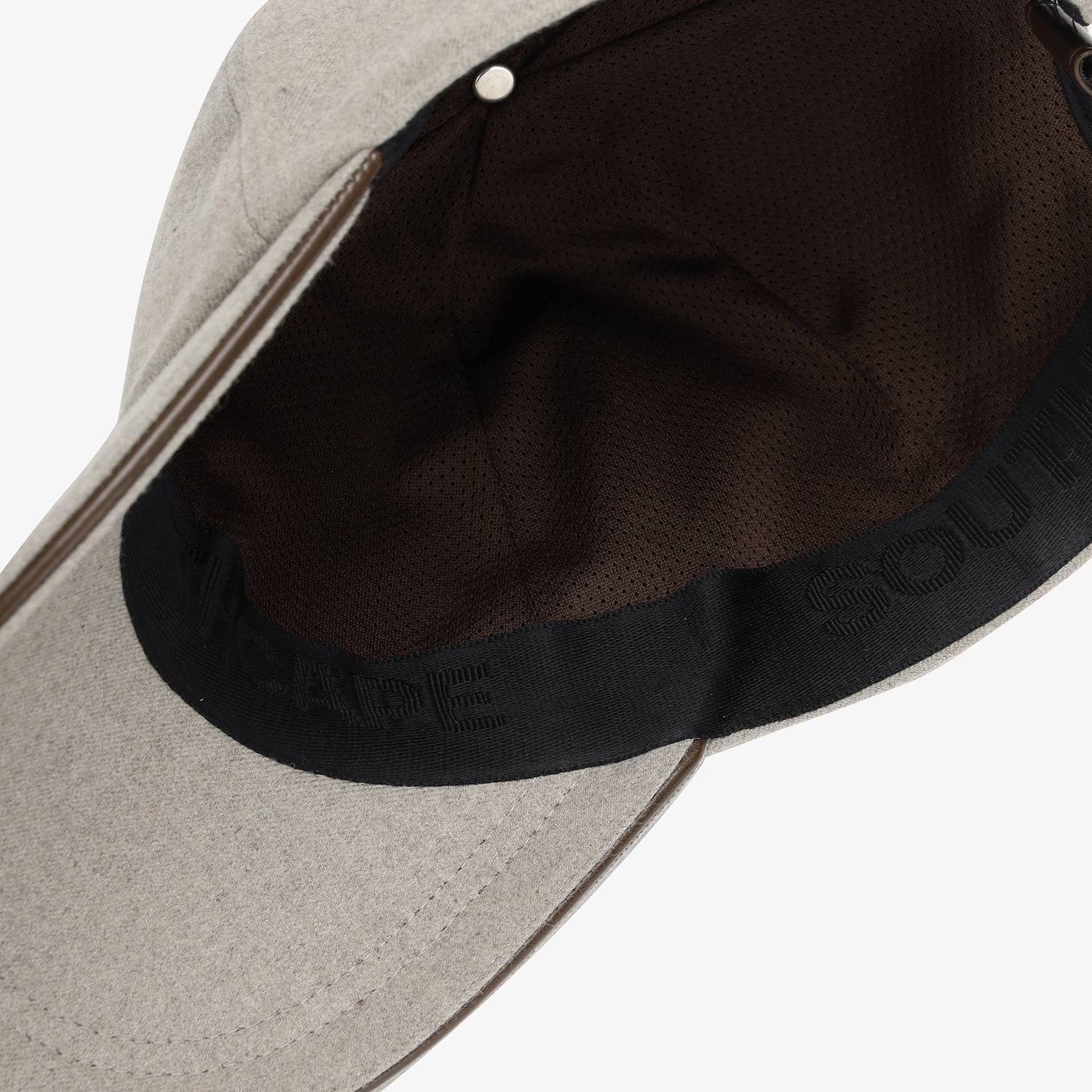 남성 사우스크로스 레더 파이핑 볼캡_멜란지 베이지