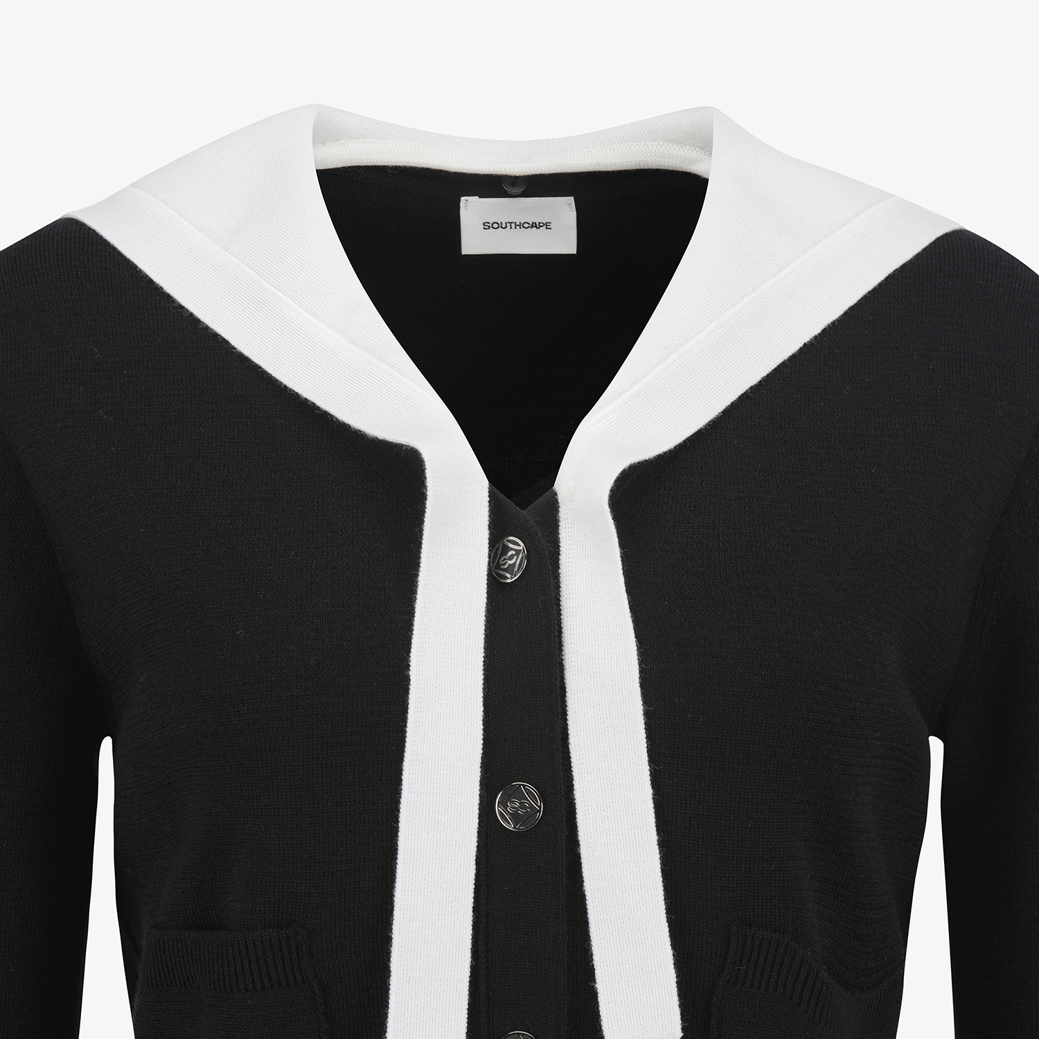 여성 사우스크로스 디테쳐블 세일러 카라 가디건_블랙