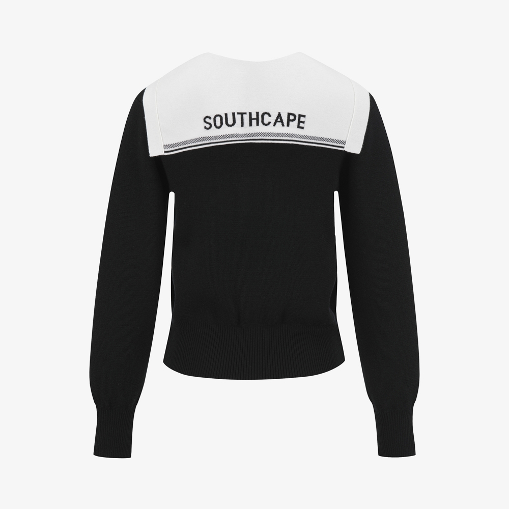 여성 사우스크로스 디테쳐블 세일러 카라 가디건_블랙