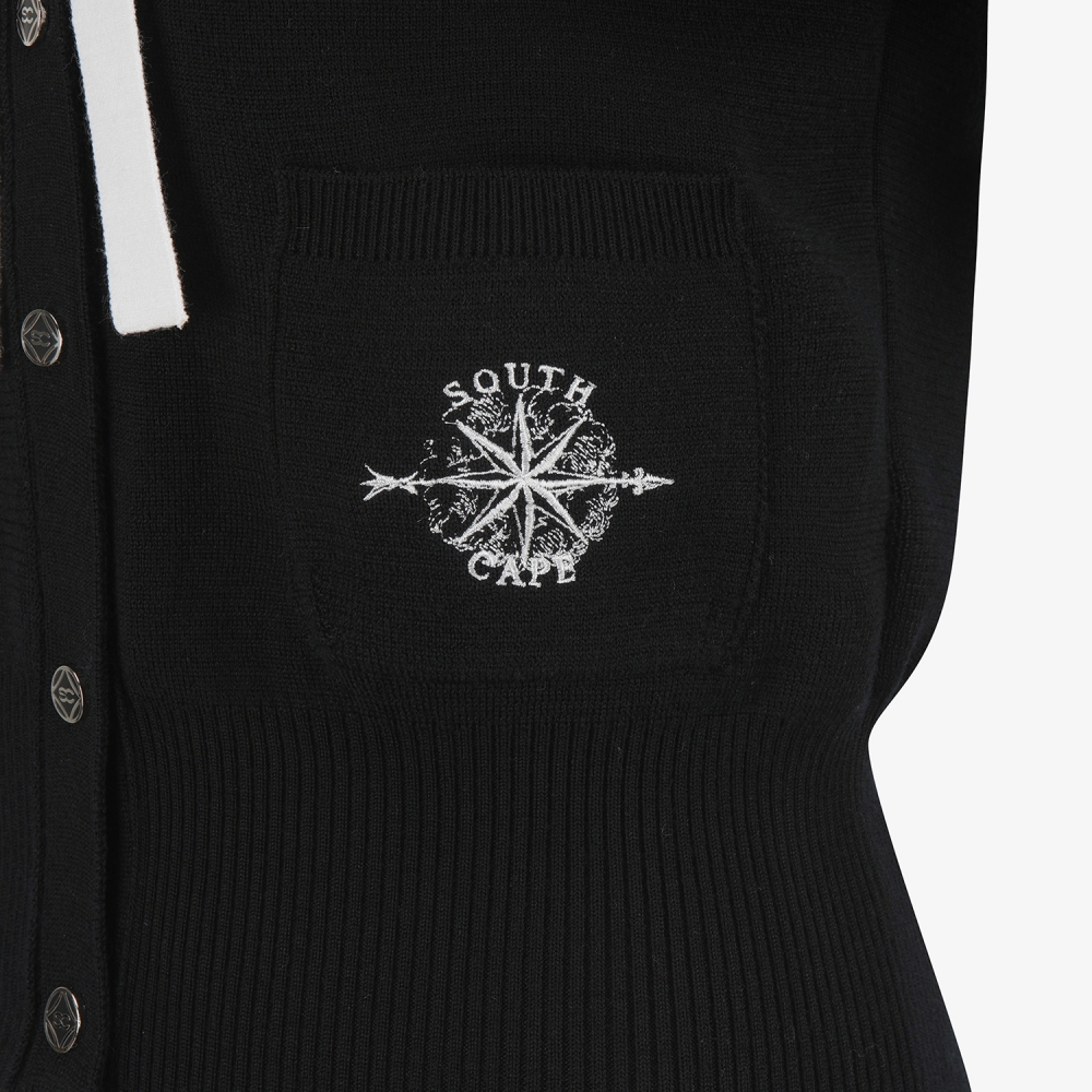 여성 사우스크로스 디테쳐블 세일러 카라 가디건_블랙