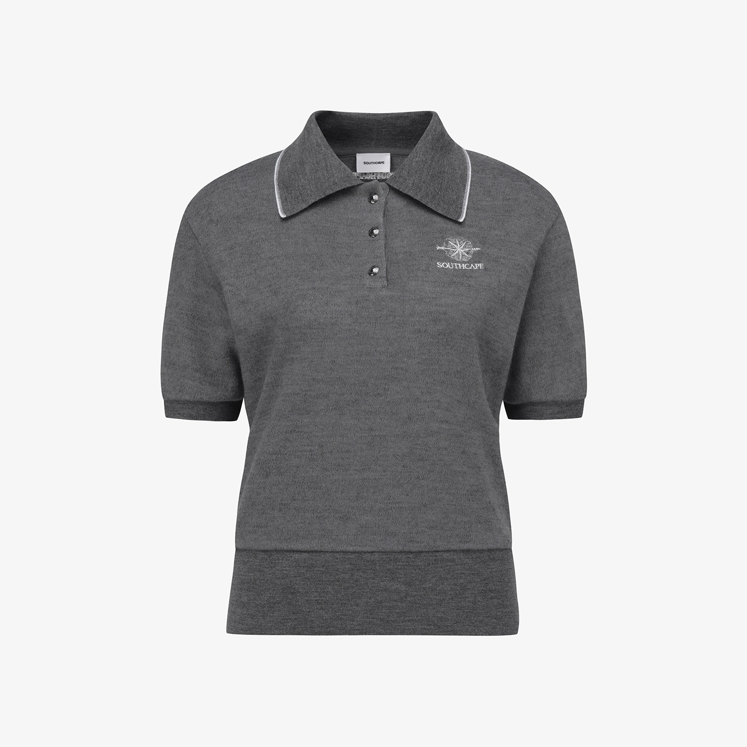 여성 사우스크로스 빅카라 티셔츠_그레이