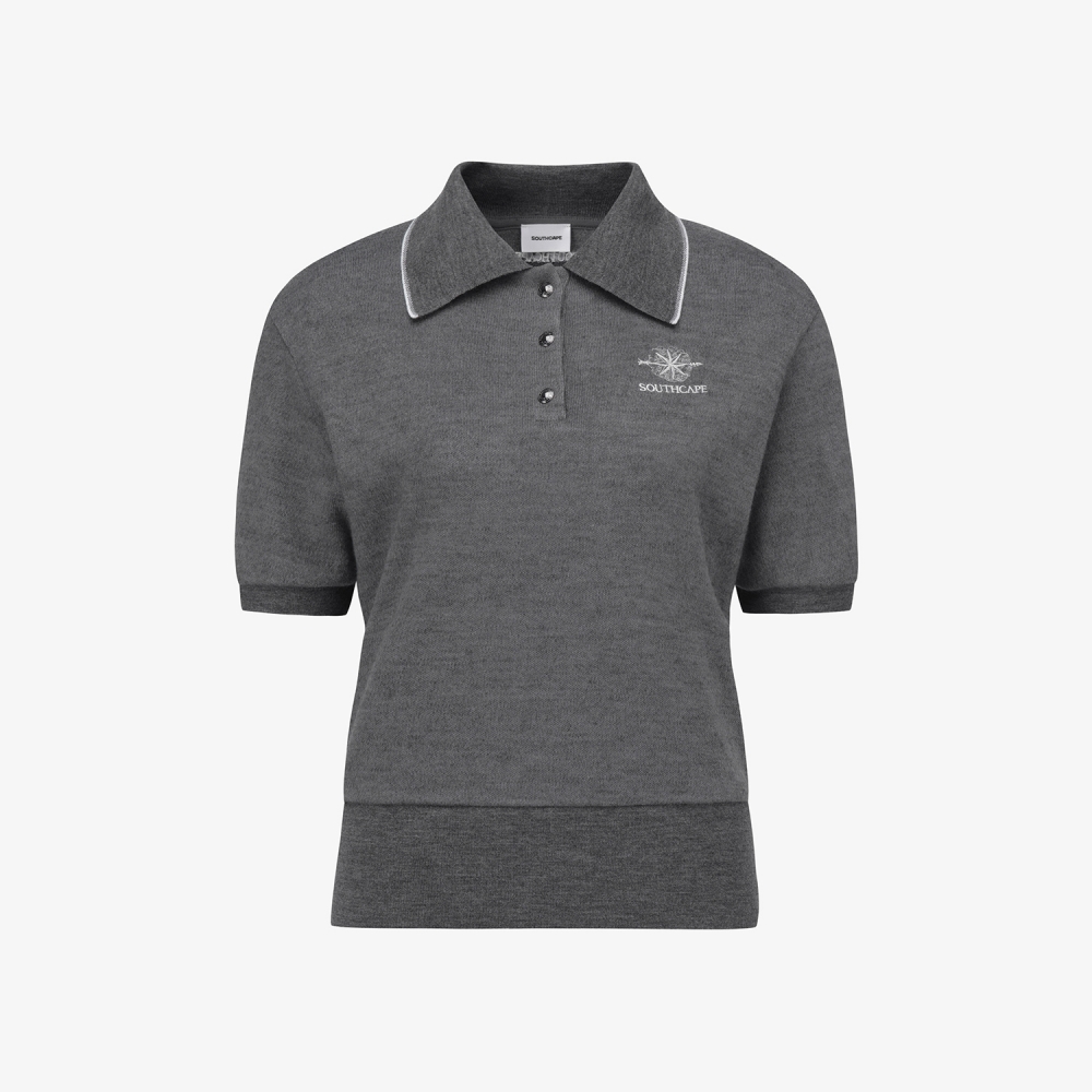 여성 사우스크로스 빅카라 티셔츠_그레이