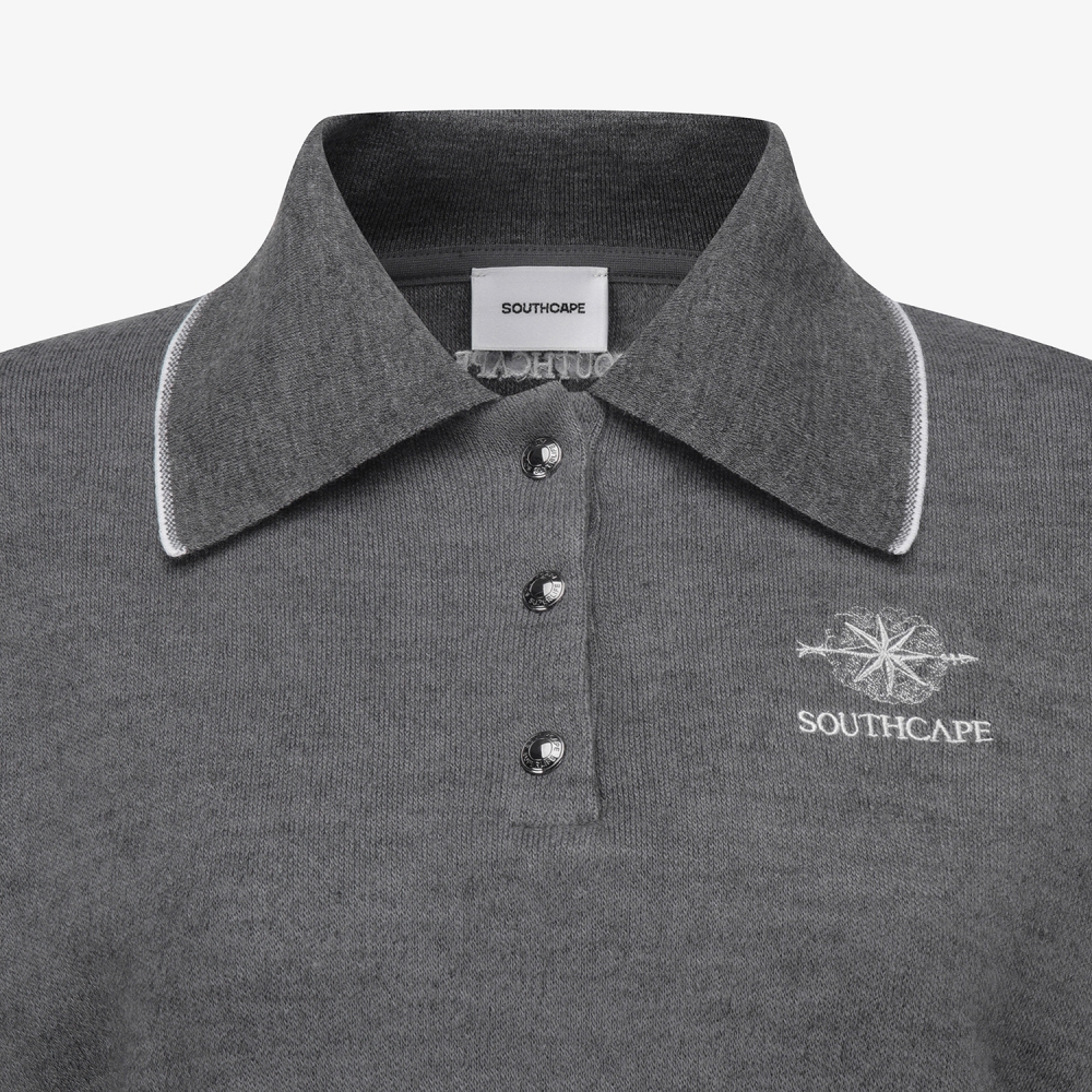 여성 사우스크로스 빅카라 티셔츠_그레이