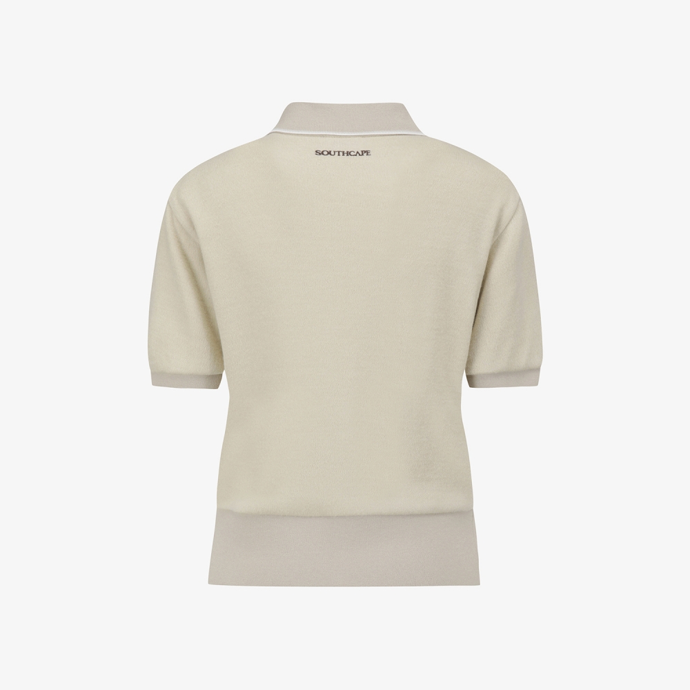 여성 사우스크로스 빅카라 티셔츠_라이트 베이지