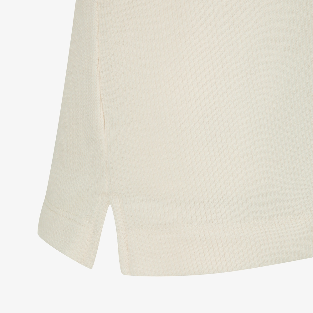 사우스케이프 여성 캐시미어 더블 폴로 티셔츠_아이보리