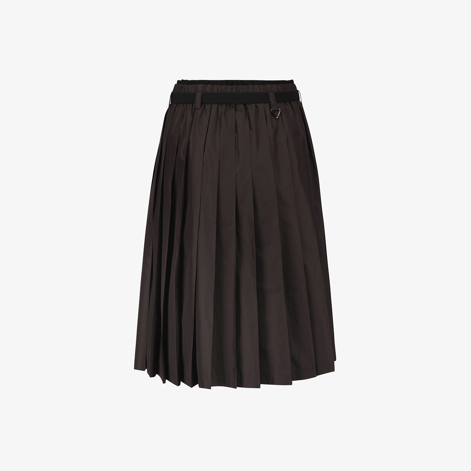 사우스케이프 여성 긴기장 벨트 플리츠 스커트_브라운