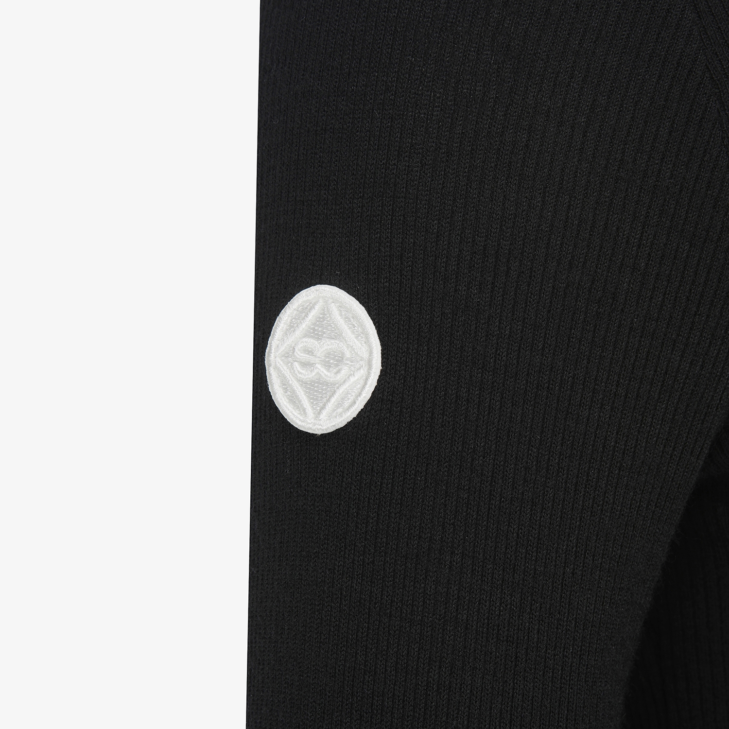 사우스케이프 여성 울 배색 카라 티셔츠_블랙