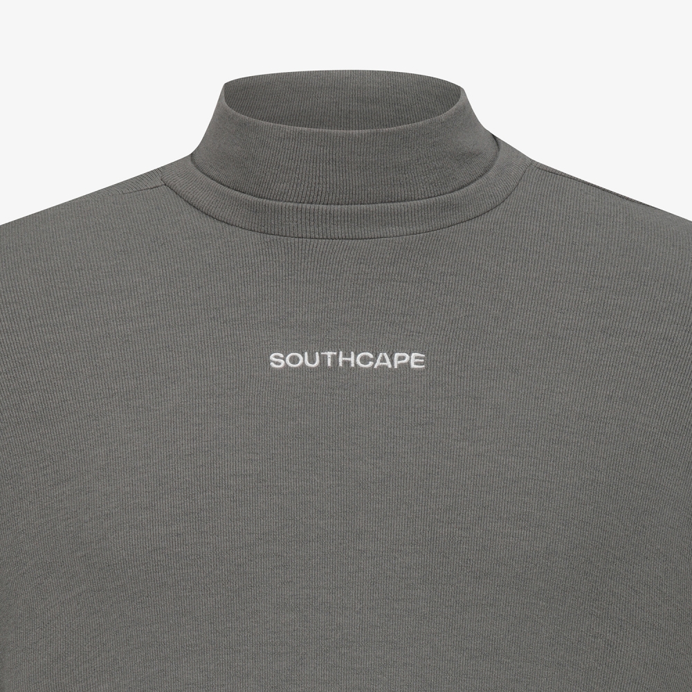 사우스케이프 남성 레이어드넥 골지 베이스 레이어_그레이