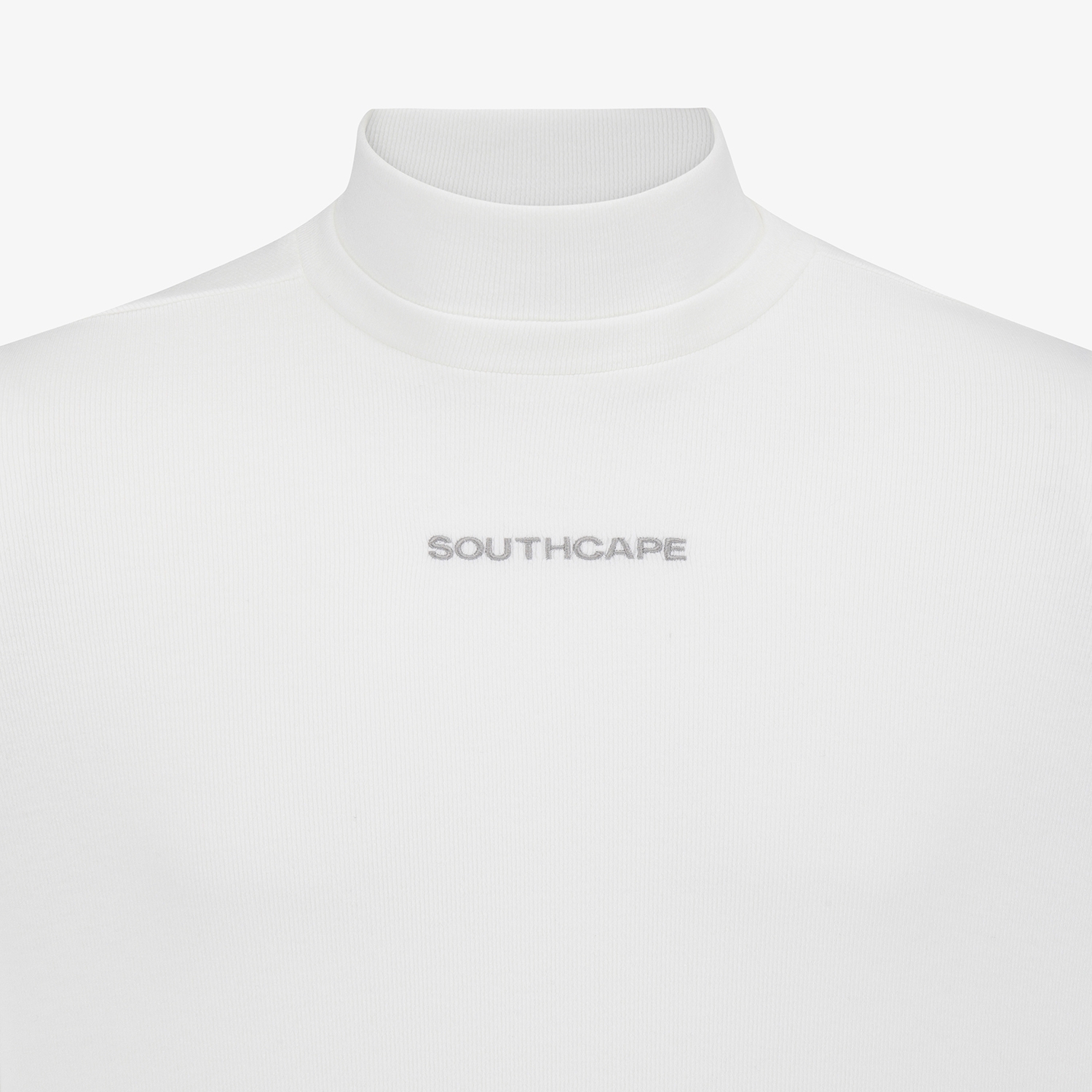 사우스케이프 남성 레이어드넥 골지 베이스 레이어_화이트