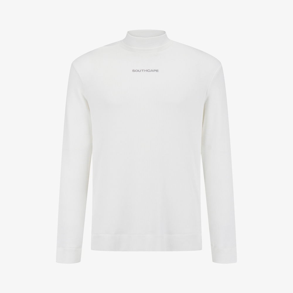 사우스케이프 남성 레이어드넥 골지 베이스 레이어_화이트