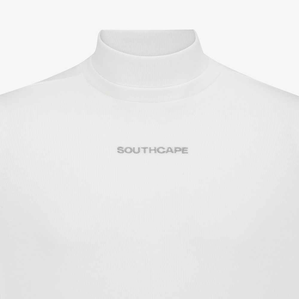 사우스케이프 남성 레이어드넥 골지 베이스 레이어_화이트