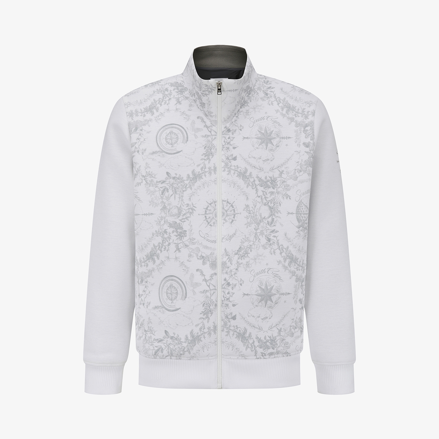 남성 사우스크로스 패턴 하이넥 점퍼_화이트