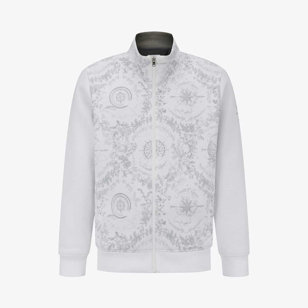 남성 사우스크로스 패턴 하이넥 점퍼_화이트