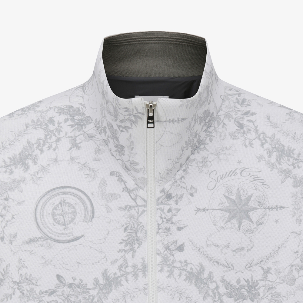 남성 사우스크로스 패턴 하이넥 점퍼_화이트