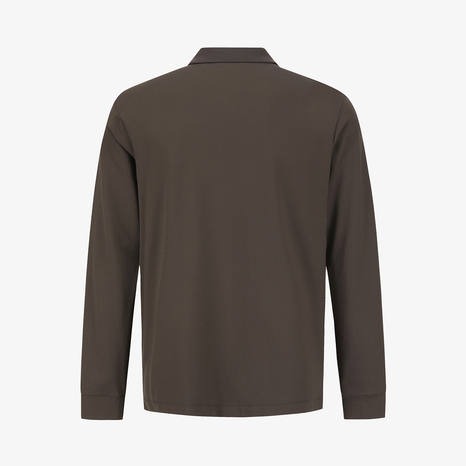 사우스케이프 남성 로고 자수 긴팔 카라 티셔츠_다크 브라운