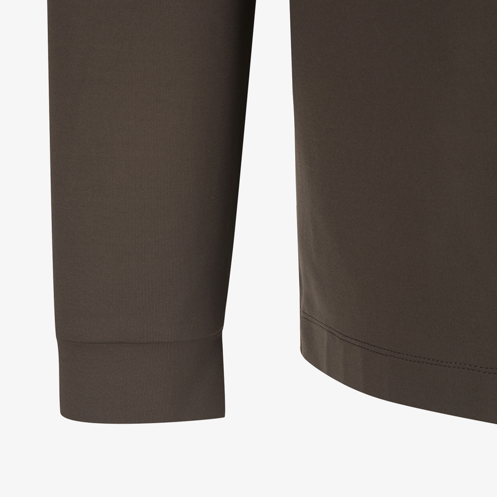 사우스케이프 남성 로고 자수 긴팔 카라 티셔츠_다크 브라운