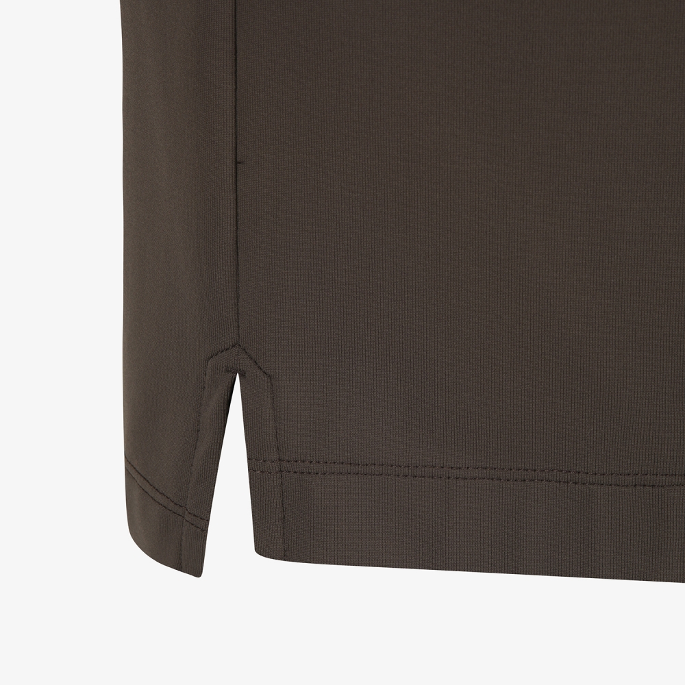 사우스케이프 남성 로고 자수 긴팔 카라 티셔츠_다크 브라운