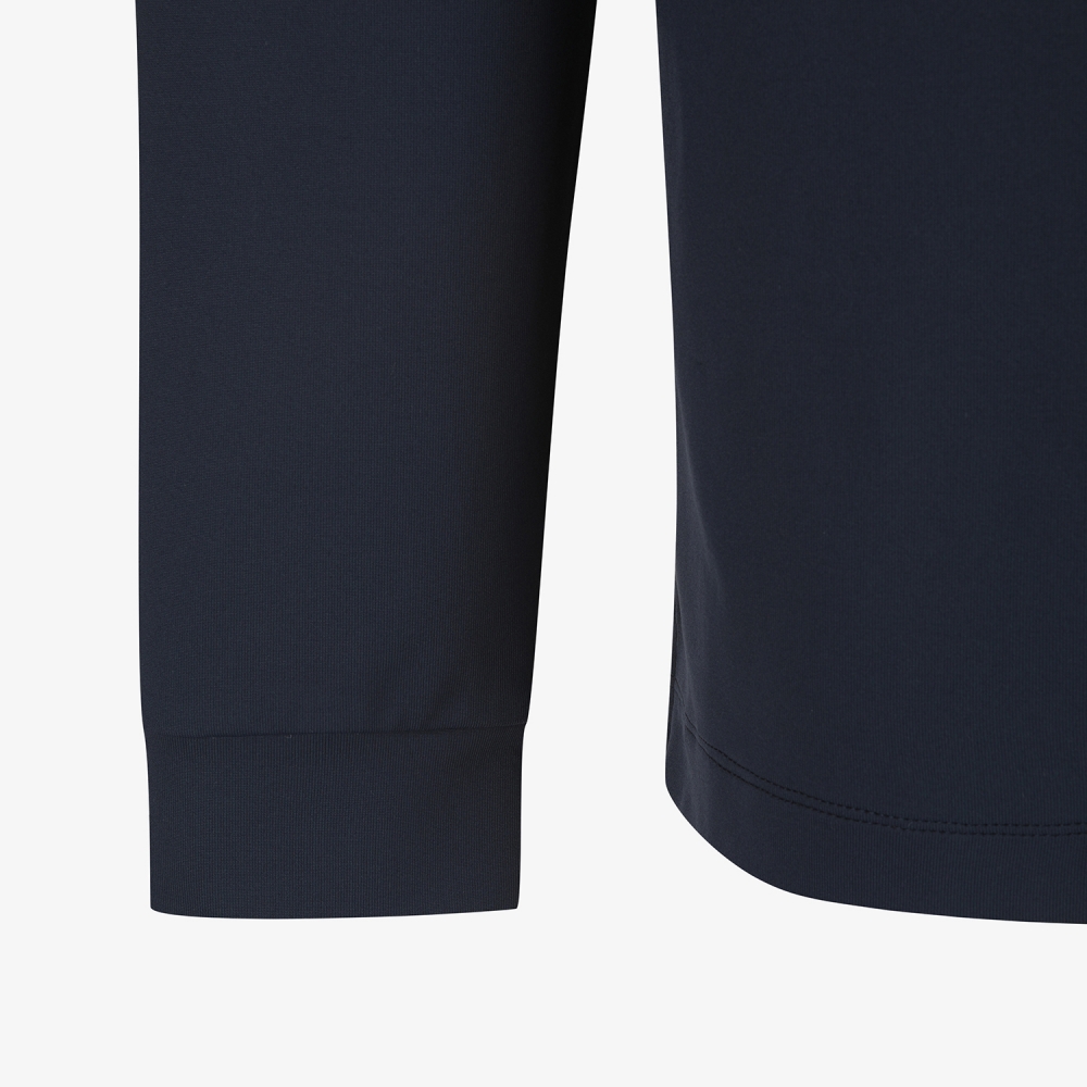 사우스케이프 남성 로고 자수 긴팔 카라 티셔츠_네이비