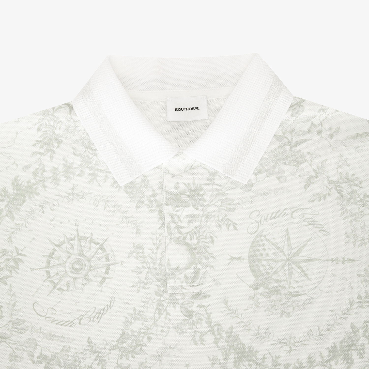 남성 사우스크로스 패턴 카라 반팔 티셔츠_카키