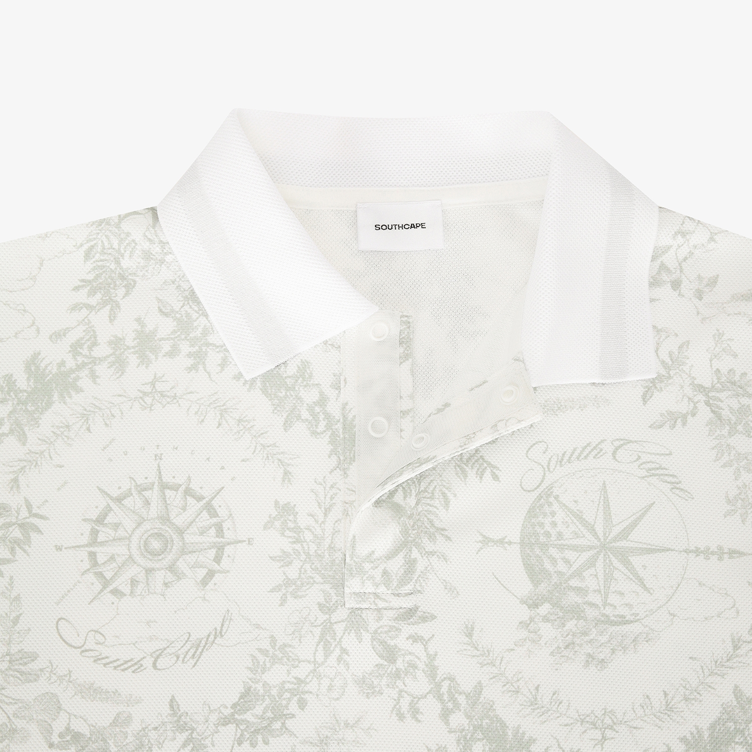 남성 사우스크로스 패턴 카라 반팔 티셔츠_카키