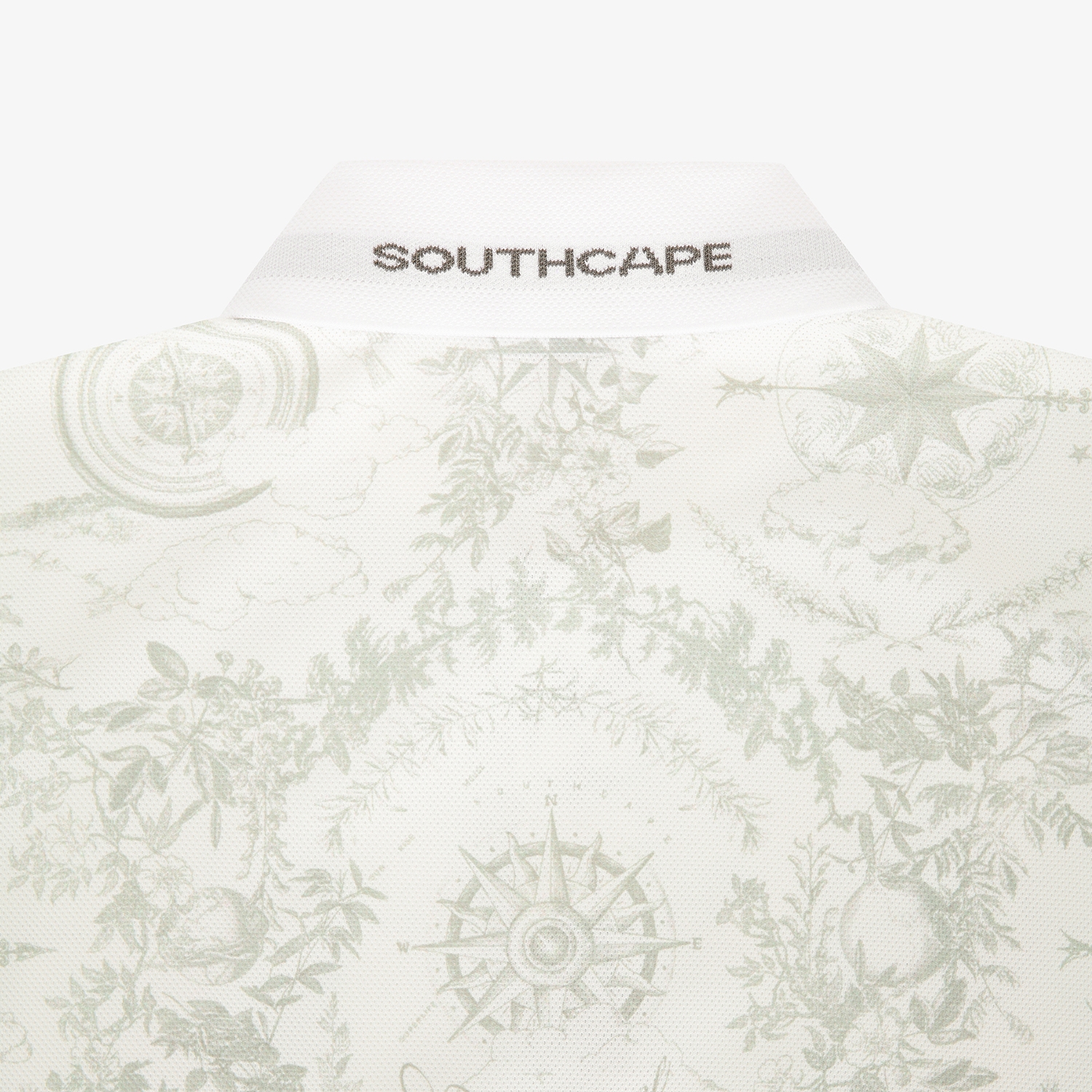 남성 사우스크로스 패턴 카라 반팔 티셔츠_카키