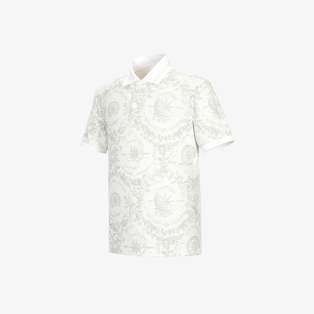 남성 사우스크로스 패턴 카라 반팔 티셔츠_카키