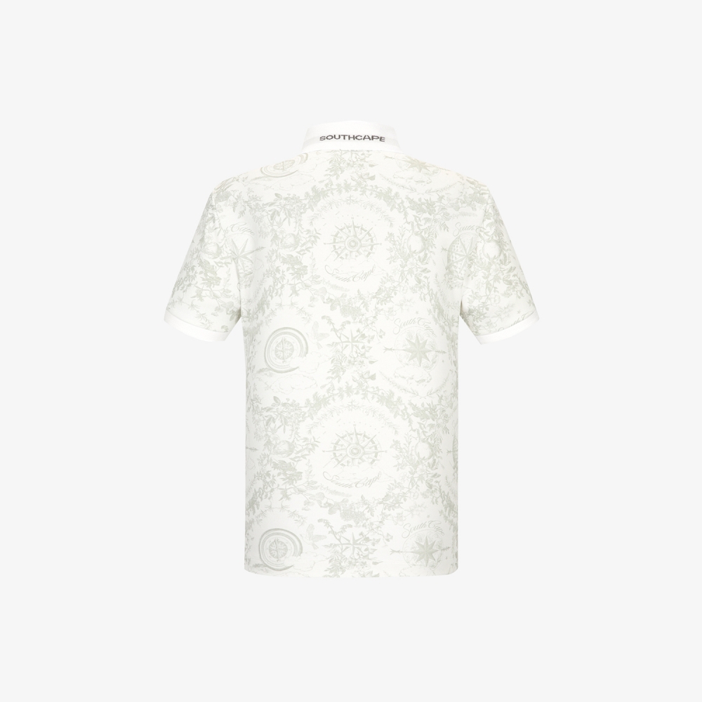 남성 사우스크로스 패턴 카라 반팔 티셔츠_카키