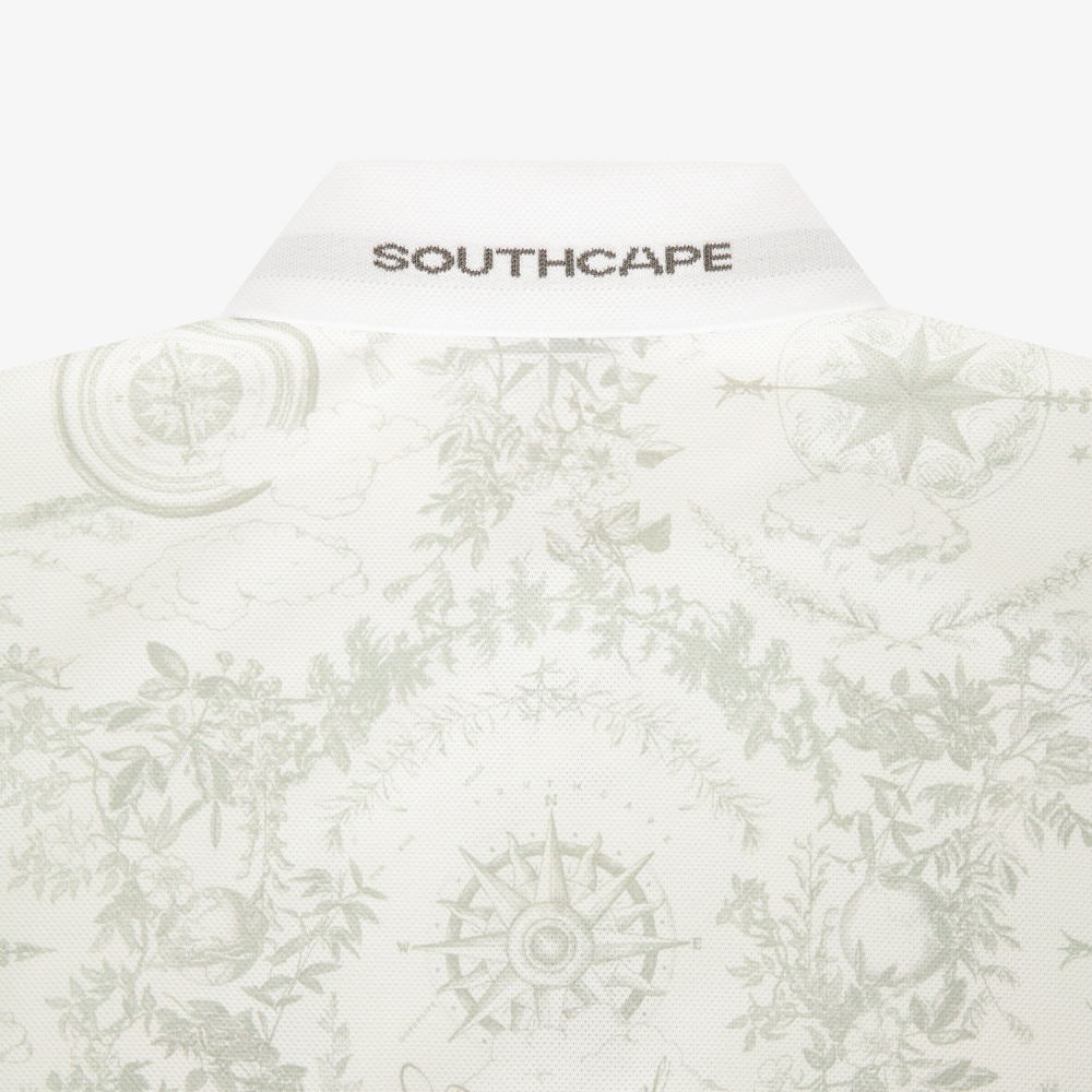 남성 사우스크로스 패턴 카라 반팔 티셔츠_카키