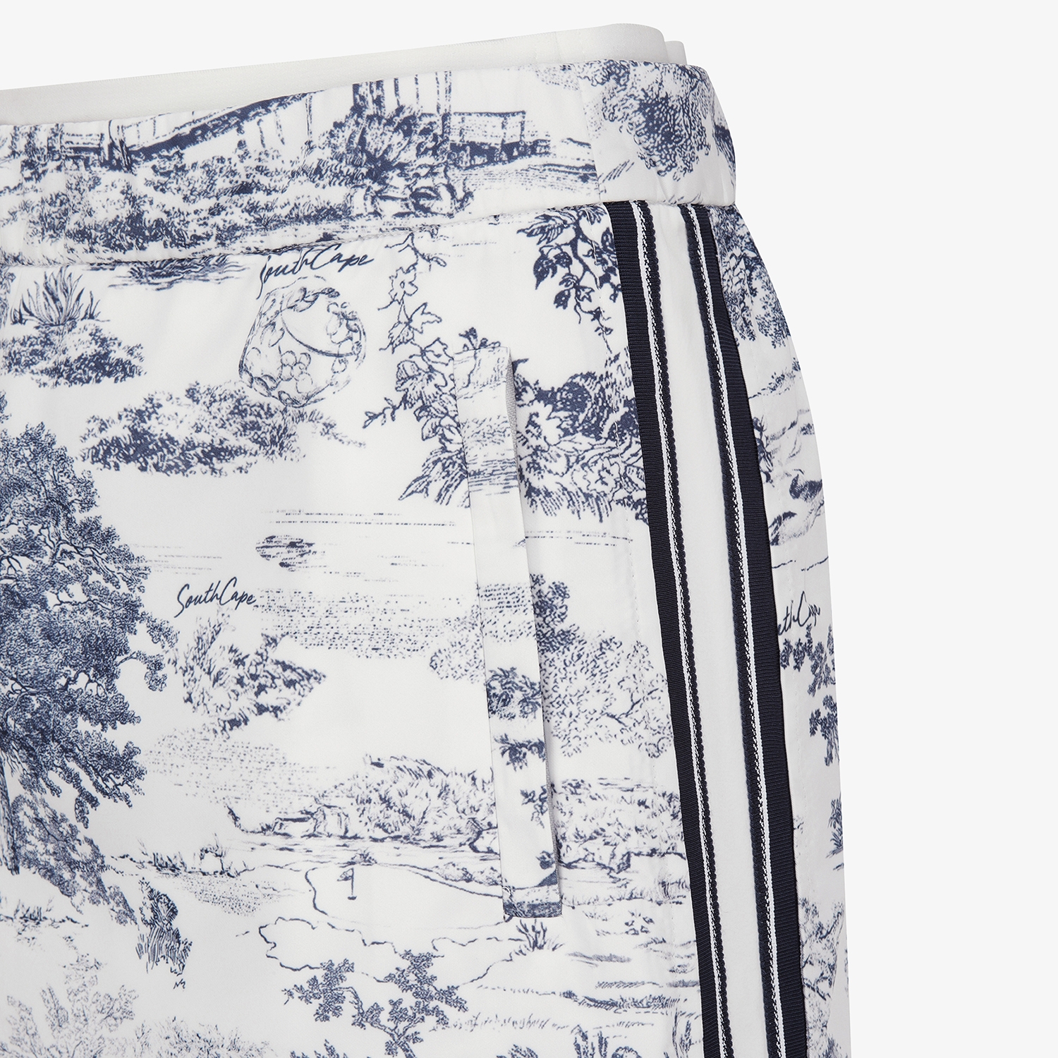 사우스케이프 여성 남해 헤리티지 프린트 스커트 팬츠_네이비