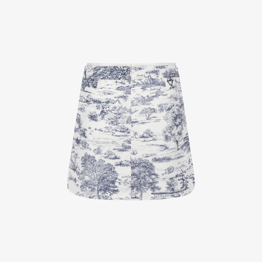 사우스케이프 여성 남해 헤리티지 프린트 스커트 팬츠_네이비