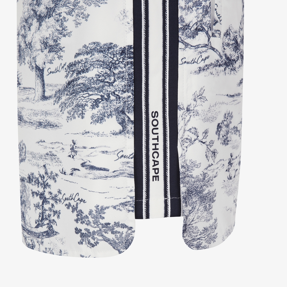 사우스케이프 여성 남해 헤리티지 프린트 스커트 팬츠_네이비