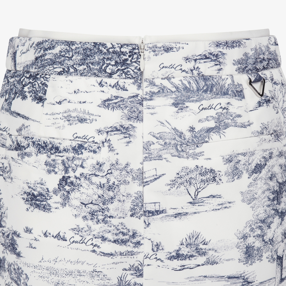 사우스케이프 여성 남해 헤리티지 프린트 스커트 팬츠_네이비