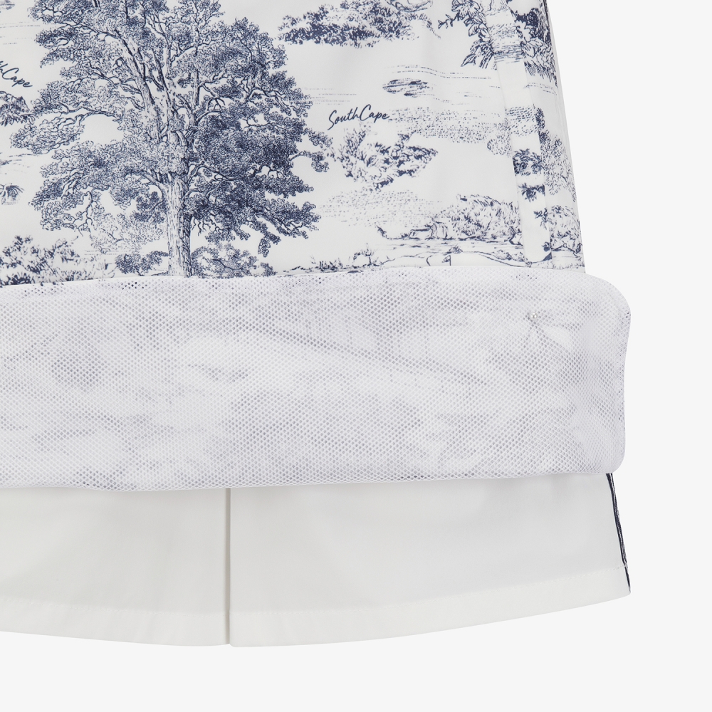 사우스케이프 여성 남해 헤리티지 프린트 스커트 팬츠_네이비