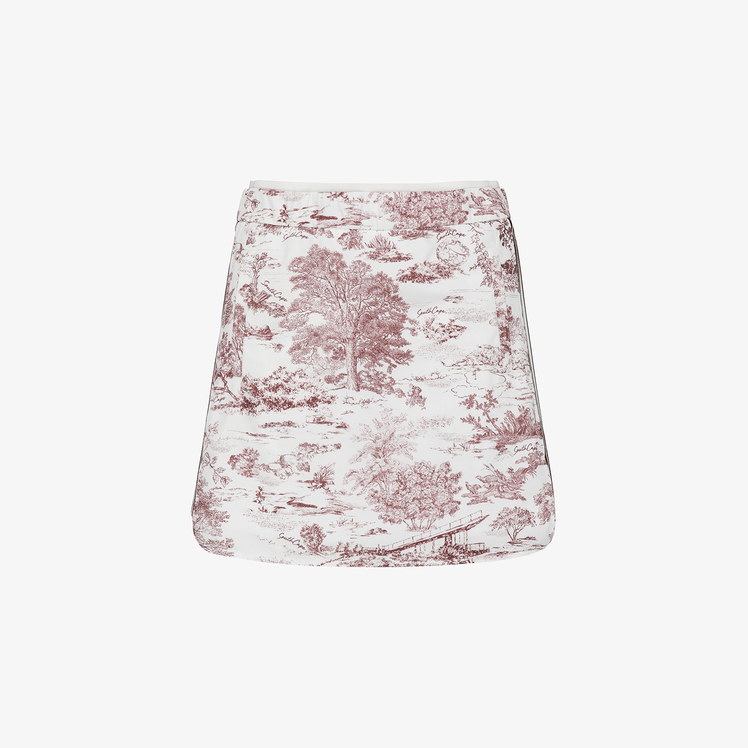 사우스케이프 여성 남해 헤리티지 프린트 스커트 팬츠_와인