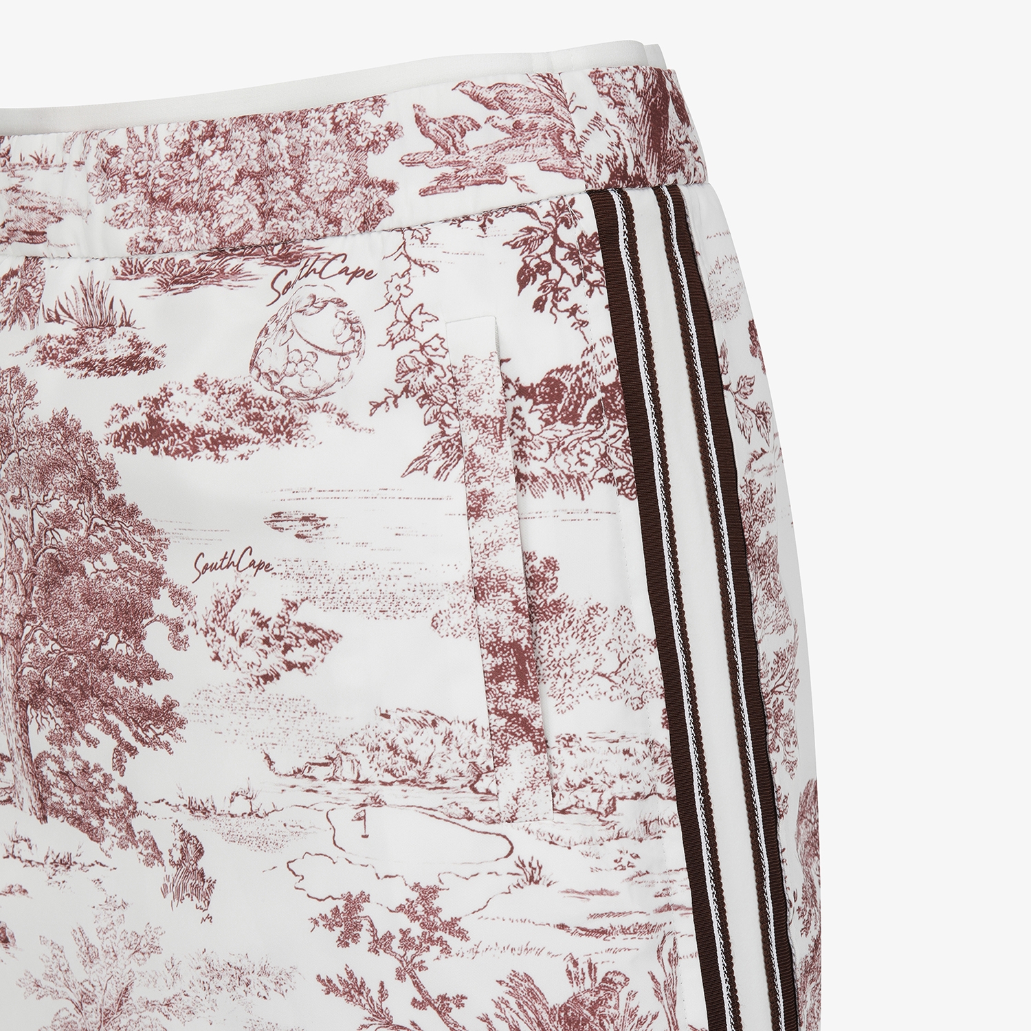 사우스케이프 여성 남해 헤리티지 프린트 스커트 팬츠_와인