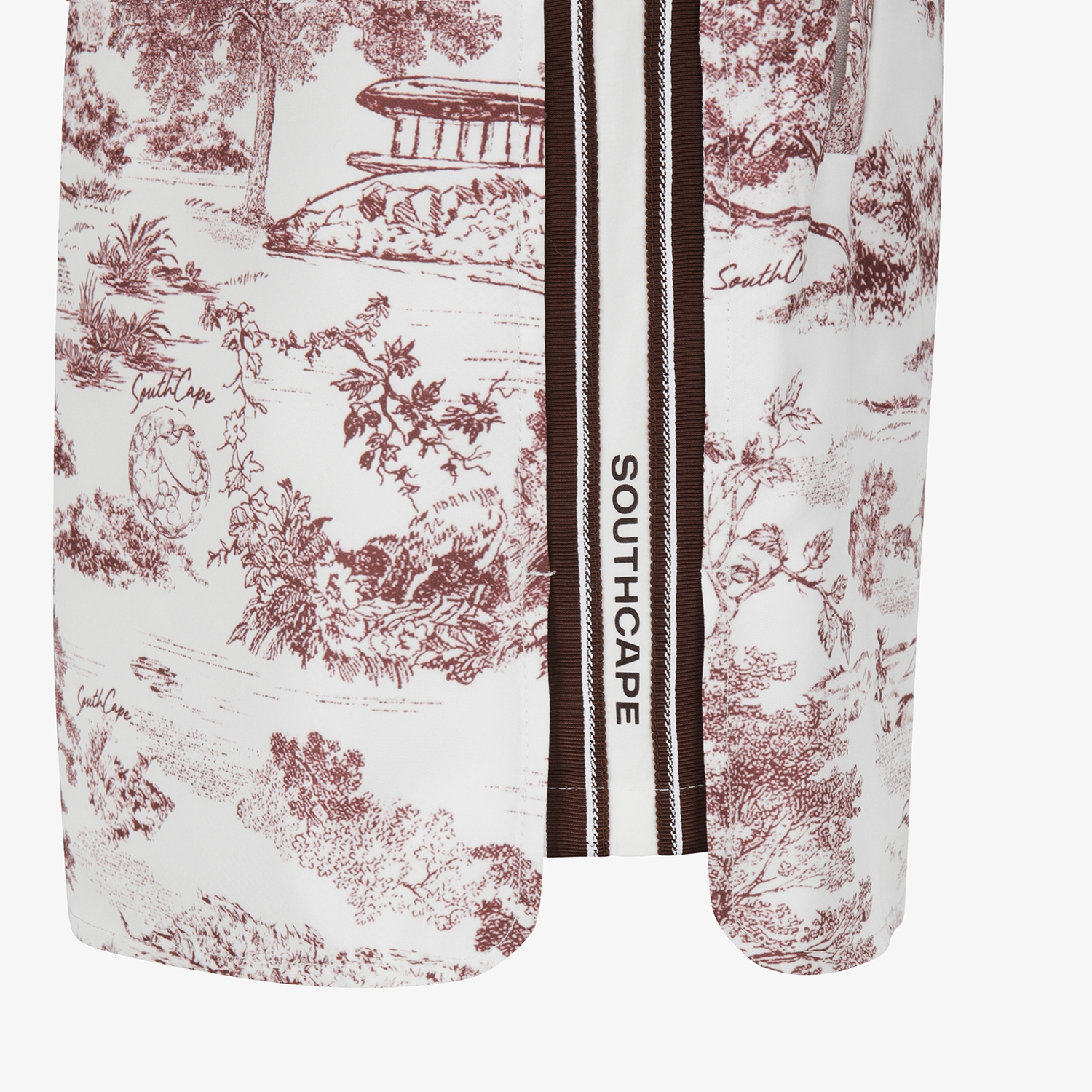 사우스케이프 여성 남해 헤리티지 프린트 스커트 팬츠_와인