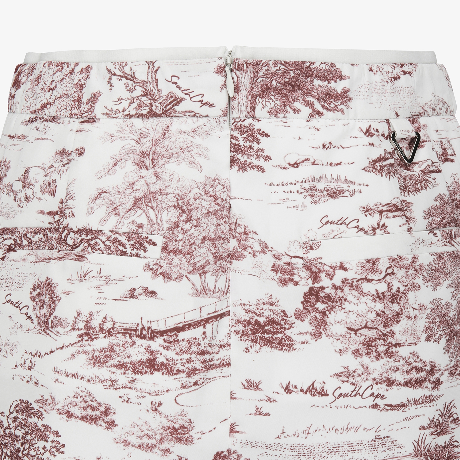 사우스케이프 여성 남해 헤리티지 프린트 스커트 팬츠_와인