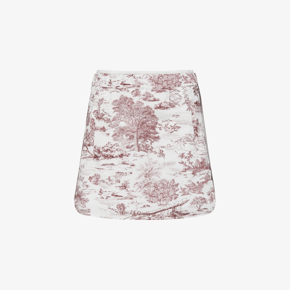 사우스케이프 여성 남해 헤리티지 프린트 스커트 팬츠_와인