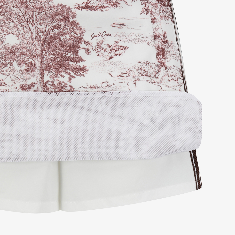 사우스케이프 여성 남해 헤리티지 프린트 스커트 팬츠_와인